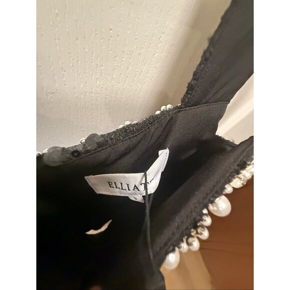 Elliatt Ellouise Embellished Tweed Midi Dress in Black Cocktail size S NWT - Picture 9 of 9